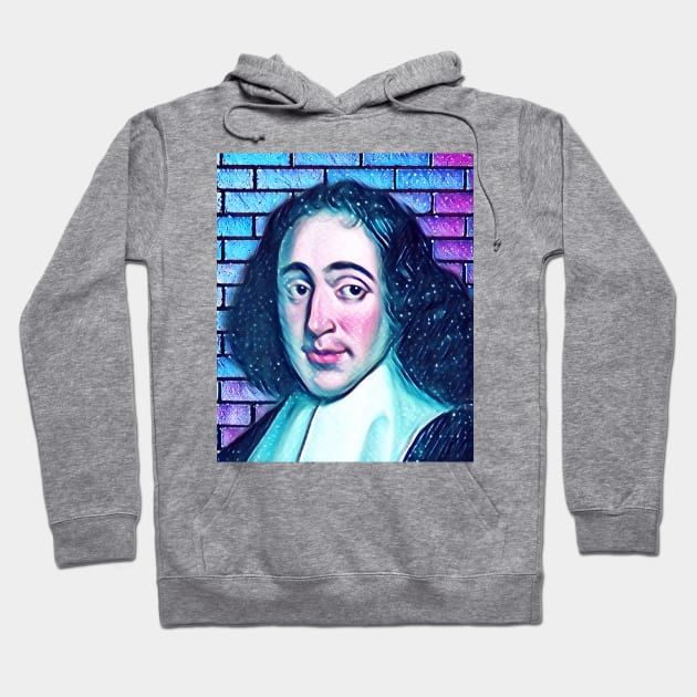 Baruch Spinoza Snowy Portrait | Baruch Spinoza Artwork 12 Hoodie by JustLit